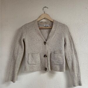Madewell Speckled Cream Cardigan Sweater